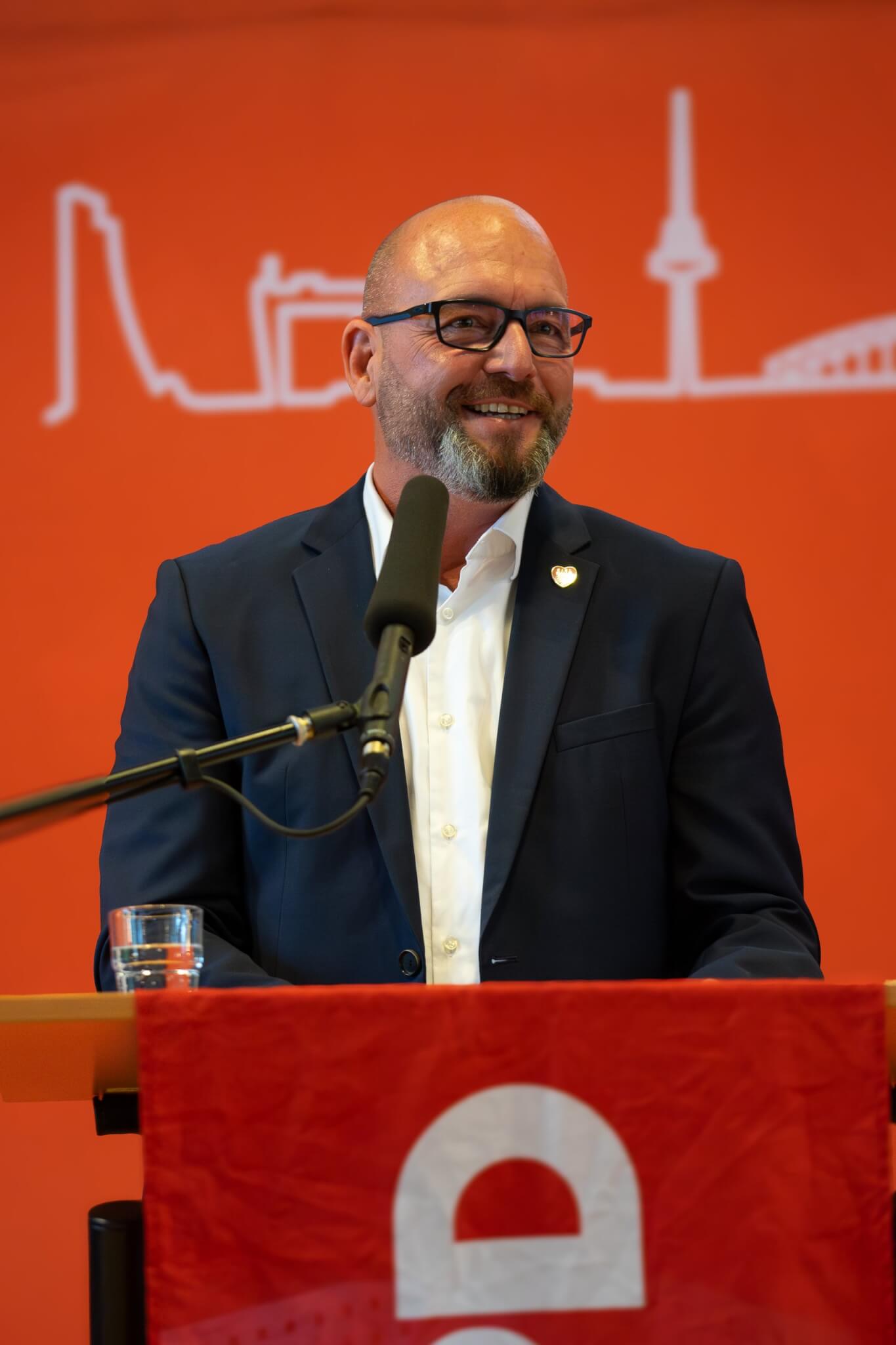 Ulf Daude bei der seiner Bewerbungsrede