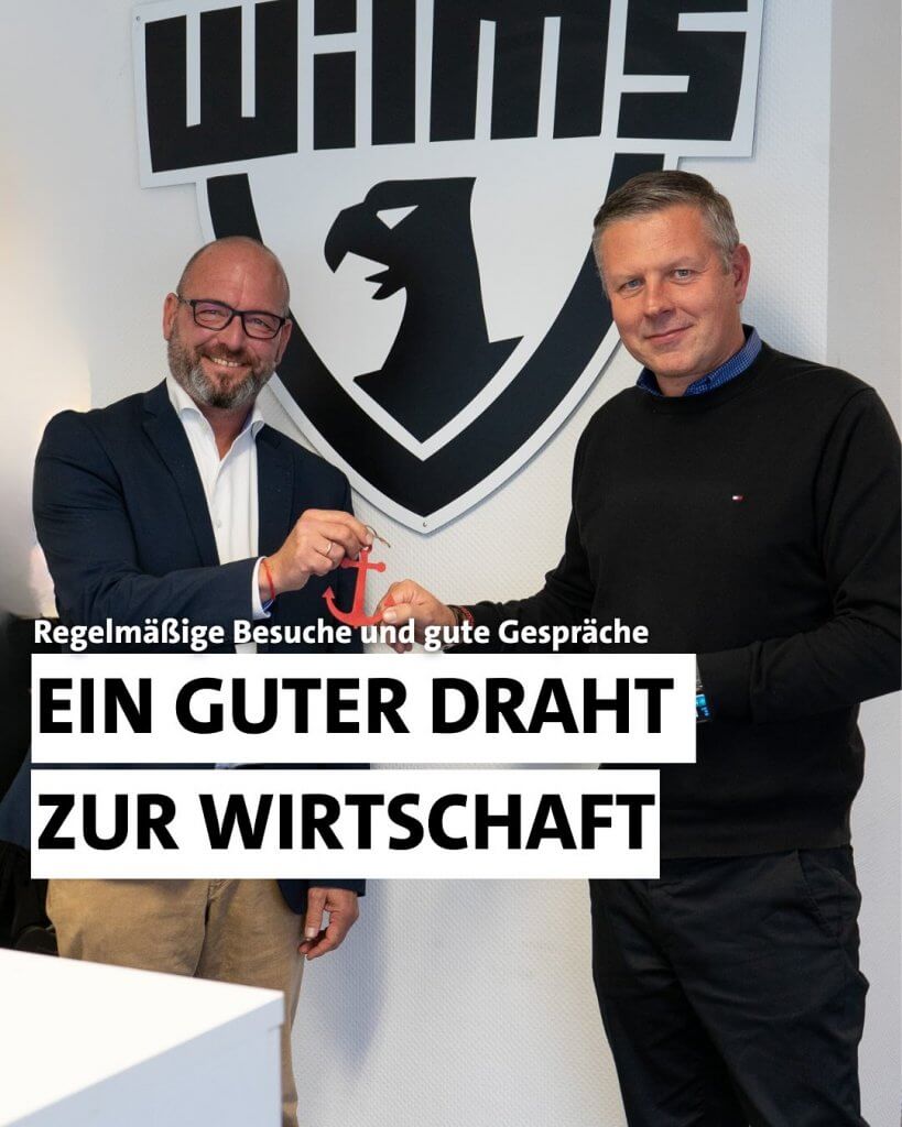 Guter Draht zur Wirtschaft – heute bei Wilms Sicherheit!